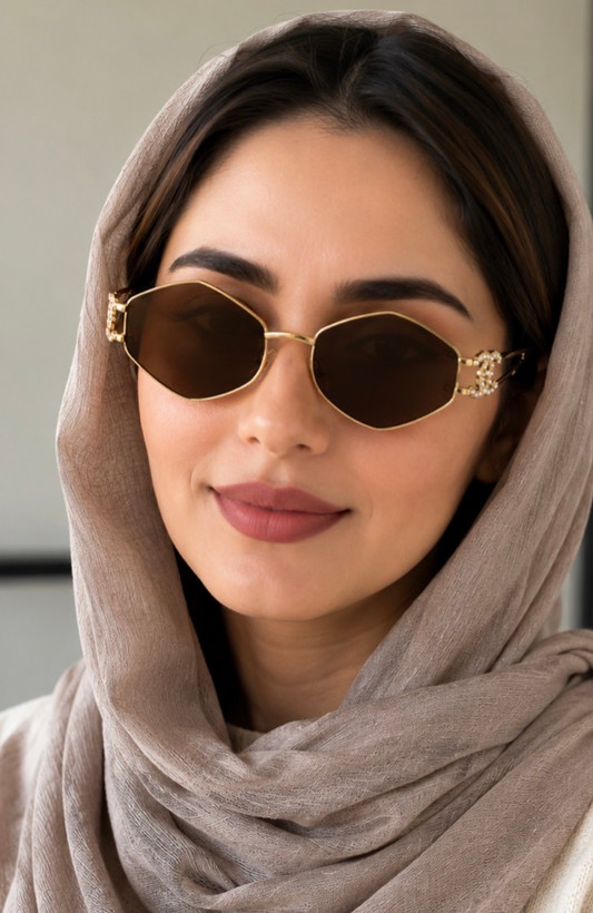 عینک آفتابی زنانه فریم فلزی نگیندار کد ۵۰۲۳| UV400 | یونیسکس