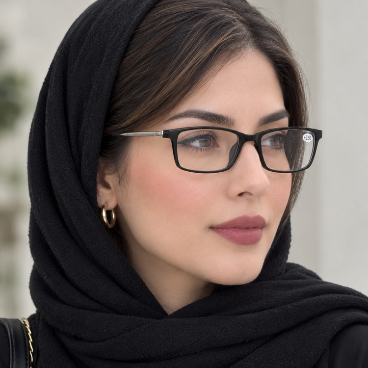 عینک مطالعه آماده تاشو جیبی مستطیلی زنانه و مردانه
